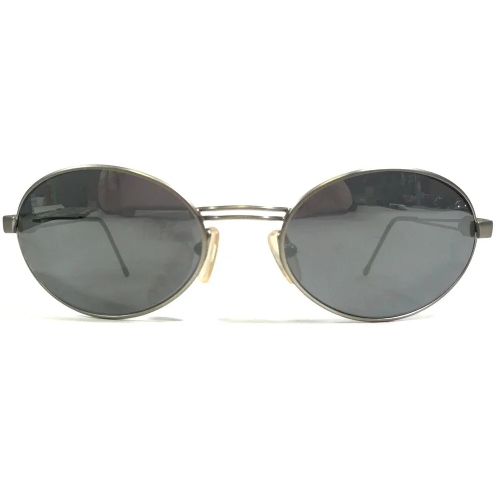 Benetton Formula Sunglasses B.F. 1 004-40S Gray Round Frames with Blue Lenses